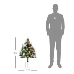 HOMCOM 2-ft Outdoor Artificial Christmas Tree With LED Light - Pack Of 2 -Northlight Paradise 331061762 AlternateImage2 l