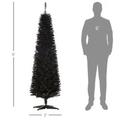 HOMCOM 6-ft Slim Artificial Christmas Tree - Black -Northlight Paradise 331061763 AlternateImage2 l