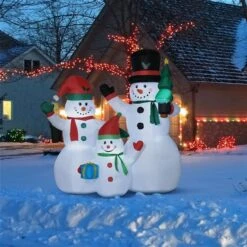 HOMCOM 7-ft Inflatable Christmas Snowman Family With LED -Northlight Paradise 331061765 AlternateImage1 l