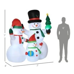 HOMCOM 7-ft Inflatable Christmas Snowman Family With LED -Northlight Paradise 331061765 AlternateImage2 l