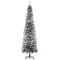 HOMCOM 7.5-ft Slim Unlit Pine Snow Flocked Artificial Christmas Hinged Tree 10 HOMCOM 7.5-ft Slim Unlit Pine Snow Flocked Artificial Christmas Hinged Tree -Northlight Paradise 331061766 MainImage 001 l
