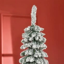HOMCOM 7-ft Snow-Flocked Artificial Slim Christmas Tree Holiday Home Décor 11 HOMCOM 7-ft Snow-Flocked Artificial Slim Christmas Tree Holiday Home Décor -Northlight Paradise 331061768 AlternateImage3 l