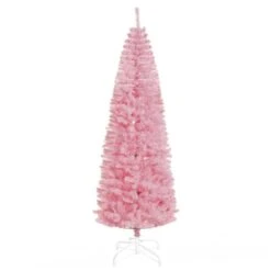 HOMCOM 7-ft Artificial Christmas Tree Xmas Holiday Pencil Tree Home - Pink -Northlight Paradise 331061774 MainImage 001 l