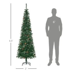 HOMCOM 6.5-ft Artificial Slim Christmas Tree With Pine Cones -Northlight Paradise 331061775 AlternateImage2 l