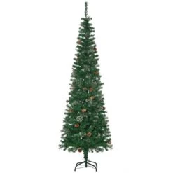 HOMCOM 6.5-ft Artificial Slim Christmas Tree With Pine Cones -Northlight Paradise 331061775 MainImage 001 l