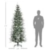 HOMCOM 7.5 Foot Snow Flocked Artificial Christmas Tree Holiday With Pencil Shape 1 HOMCOM 7.5 Foot Snow Flocked Artificial Christmas Tree Holiday With Pencil Shape -Northlight Paradise 331061778 AlternateImage2 l