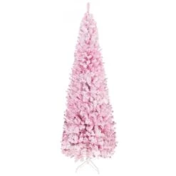 HOMCOM 7.5-ft Snow Flocked Artificial Christmas Tree With Realistic Branches