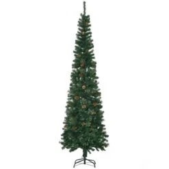 HOMCOM 7.5-ft Artificial Slim Christmas Tree With Pine Cones 8 HOMCOM 7.5-ft Artificial Slim Christmas Tree With Pine Cones -Northlight Paradise 331061781 MainImage 001 l