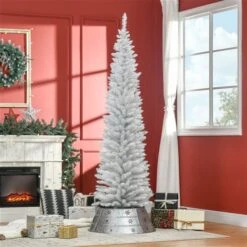HOMCOM 7-ft Slim Artificial Christmas Tree - White -Northlight Paradise 331061782 AlternateImage1 l
