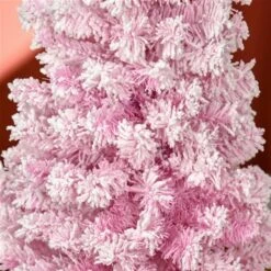 HomCom 5-ft Leg Base Flocked Pink Artificial Christmas Tree -Northlight Paradise 331063417 AlternateImage4 l