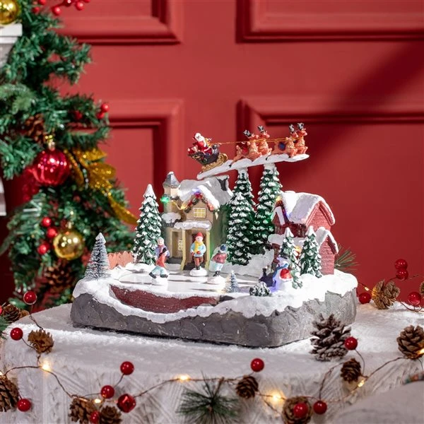 HomCom Lighted Christmas Village With LED 3 HomCom Lighted Christmas Village With LED