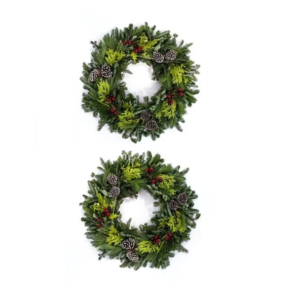 Brookdale Treeland Nurseries 28-in Fresh Christmas Wreath - Set Of 2 4 Brookdale Treeland Nurseries 28-in Fresh Christmas Wreath - Set Of 2 - Image 2