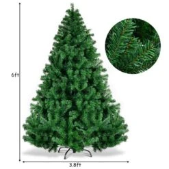 Costway 6-ft PVC Artificial Christmas Tree 1000 Tips Premium Hinged With Solid Metal Legs 11 Costway 6-ft PVC Artificial Christmas Tree 1000 Tips Premium Hinged With Solid Metal Legs -Northlight Paradise 331065152 AlternateImage1 l