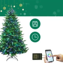 Costway 6-ft App-Controlled Pre-Lit Christmas Tree Multicolour Lights With 15 Modes -Northlight Paradise 331065153 AlternateImage2 l