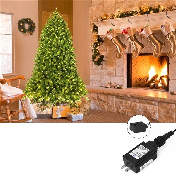 Costway 5-ft Pre-Lit PVC Christmas Fir Tree Hinged 8 Flash Modes 5 Costway 5-ft Pre-Lit PVC Christmas Fir Tree Hinged 8 Flash Modes - Image 3
