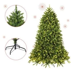 Costway 5-ft Pre-Lit PVC Christmas Fir Tree Hinged 8 Flash Modes 10 Costway 5-ft Pre-Lit PVC Christmas Fir Tree Hinged 8 Flash Modes -Northlight Paradise 331065154 AlternateImage3 l