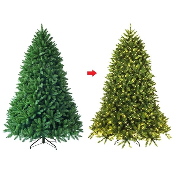 Costway 5-ft Pre-Lit PVC Christmas Fir Tree Hinged 8 Flash Modes 3 Costway 5-ft Pre-Lit PVC Christmas Fir Tree Hinged 8 Flash Modes
