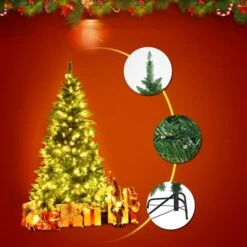 Costway 5-ft Pre-Lit PVC Artificial Half Christmas Tree 8 Flash Modes With 250 LED Lights -Northlight Paradise 331065155 AlternateImage2 l