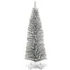 Costway 6-ft Silver Tinsel Tree Unlit Slim Pencil Christmas Tree With Metal Stand Home Decor -Northlight Paradise 331065157 MainImage 001 l