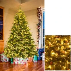 Costway 6.5-ft Pre-Lit Snow Flocked Hinged Artificial Christmas Spruce Tree With 450 Lights -Northlight Paradise 331065161 AlternateImage3 l