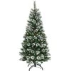 Costway 6 -ft Snow Flocked Artificial Christmas Hinged Tree With Pine Needles And Red Berries 1 Costway 6 -ft Snow Flocked Artificial Christmas Hinged Tree With Pine Needles And Red Berries -Northlight Paradise 331065165 MainImage 001 l