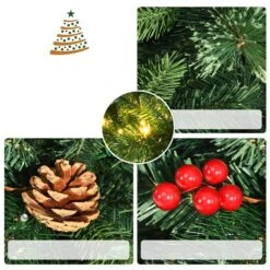 Costway 8-ft Pre-Lit Hinged Artificial Christmas Tree With Pine Cones And Red Berries 10 Costway 8-ft Pre-Lit Hinged Artificial Christmas Tree With Pine Cones And Red Berries -Northlight Paradise 331065168 AlternateImage2 l