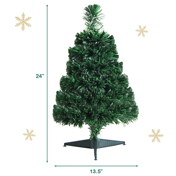 Costway 2-ft Pre-Lit Fibre Optic PVC Artificial Christmas Tree Tabletop With Stand 5 Costway 2-ft Pre-Lit Fibre Optic PVC Artificial Christmas Tree Tabletop With Stand - Image 3