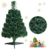 Costway 2-ft Pre-Lit Fibre Optic PVC Artificial Christmas Tree Tabletop With Stand