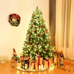Costway 6-ft Pre-Lit Artificial PVC Christmas Tree Spruce Hinged With 560 LED Lights Stand -Northlight Paradise 331065175 AlternateImage4 l