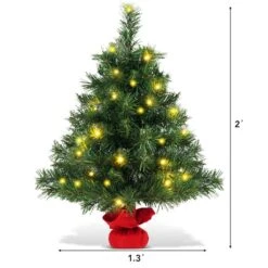 Costway 24-in Pre-Lit Tabletop Fir Artifical Christmas Tree Battery Operated With Led Lights -Northlight Paradise 331065180 AlternateImage1 l