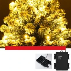 Costway 24-in Pre-Lit Snow Flocked Tabletop Christmas Tree Decor With 30 LED Lights And Timer -Northlight Paradise 331065184 AlternateImage3 l