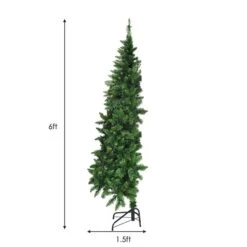 Costway 6-ft Pre-Lit PVC Artificial Half Christmas Tree 8 Flash Modes With 250 LED Lights -Northlight Paradise 331065185 AlternateImage1 l