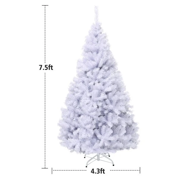 Costway 7.5-ft Hinged Artificial Christmas Tree Premium Pine Tree 1346 Tips With Metal Stand 4 Costway 7.5-ft Hinged Artificial Christmas Tree Premium Pine Tree 1346 Tips With Metal Stand - Image 2