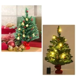 Costway 24-ft Pre-Lit Tabletop Christmas Tree Battery Operated PVC With Ornaments And Lights -Northlight Paradise 331065187 AlternateImage3 l