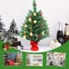 Costway 24-ft Pre-Lit Tabletop Christmas Tree Battery Operated PVC With Ornaments And Lights