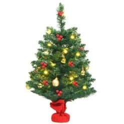 Costway 24-ft Pre-Lit Tabletop Christmas Tree Battery Operated PVC With Ornaments And Lights -Northlight Paradise 331065187 MainImage 001 l