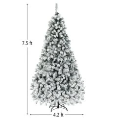 Costway 7.5-ft Pre-Lit Premium Snow Flocked Hinged Artificial Christmas Tree With 450 Light 9 Costway 7.5-ft Pre-Lit Premium Snow Flocked Hinged Artificial Christmas Tree With 450 Light -Northlight Paradise 331065188 AlternateImage1 l