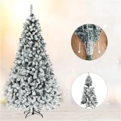 Costway 7.5-ft Pre-Lit Premium Snow Flocked Hinged Artificial Christmas Tree With 450 Light 11 Costway 7.5-ft Pre-Lit Premium Snow Flocked Hinged Artificial Christmas Tree With 450 Light -Northlight Paradise 331065188 AlternateImage4 l