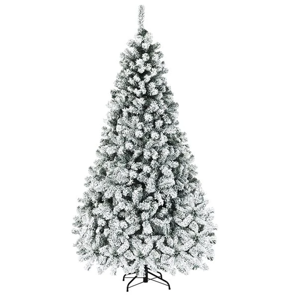 Costway 7.5-ft Pre-Lit Premium Snow Flocked Hinged Artificial Christmas Tree With 450 Light 3 Costway 7.5-ft Pre-Lit Premium Snow Flocked Hinged Artificial Christmas Tree With 450 Light