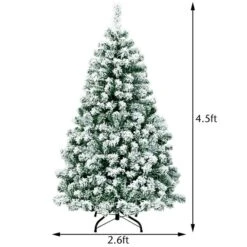 Costway 4.5-ft Pre-Lit Premium Snow Flocked Hinged Artificial Christmas Tree With 200 Lights -Northlight Paradise 331065189 AlternateImage1 l