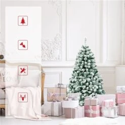 Costway 4.5-ft Pre-Lit Premium Snow Flocked Hinged Artificial Christmas Tree With 200 Lights -Northlight Paradise 331065189 AlternateImage3 l