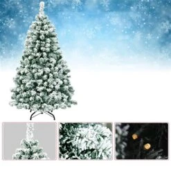 Costway 4.5-ft Pre-Lit Premium Snow Flocked Hinged Artificial Christmas Tree With 200 Lights -Northlight Paradise 331065189 AlternateImage4 l