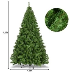 Costway 7.5-ft PVC Artificial Christmas Tree 1346 Tips Premium Hinged With Solid Metal Leg -Northlight Paradise 331065190 AlternateImage1 l