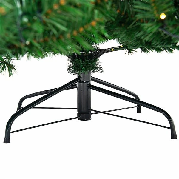 Costway 9-ft Pre-Lit PVC Artificial Christmas Tree Hinged With 700 LED Lights And Stand In Green 5 Costway 9-ft Pre-Lit PVC Artificial Christmas Tree Hinged With 700 LED Lights And Stand In Green - Image 3