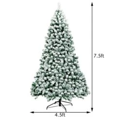 Costway 7.5-ft Pre-Lit Premium Snow Flocked Hinged Artificial Christmas Tree With 550 Lights -Northlight Paradise 331065195 AlternateImage1 l