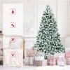 Costway 7.5-ft Pre-Lit Premium Snow Flocked Hinged Artificial Christmas Tree With 550 Lights