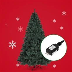 Costway 7.5-ft Pre-Lit Artificial Christmas Tree Hinged With 550 Multicolour Lights And Stand -Northlight Paradise 331065197 AlternateImage2 l