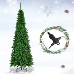 Costway 7.5-ft Pre-Lit Hinged Pencil Christmas Tree 350 White Lights 8 Costway 7.5-ft Pre-Lit Hinged Pencil Christmas Tree 350 White Lights -Northlight Paradise 331065199 AlternateImage3 l