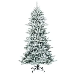 Costway 7-ft Premium Hinged Snow Flocked Slim Artificial Christmas Fir Tree With Pine Cones 10 Costway 7-ft Premium Hinged Snow Flocked Slim Artificial Christmas Fir Tree With Pine Cones -Northlight Paradise 331065204 MainImage 001 l