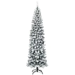 Costway 7.5-ft Unlit Hinged Snow Flocked Artificial Pencil Christmas Tree With 641 Tips -Northlight Paradise 331065209 MainImage 001 l